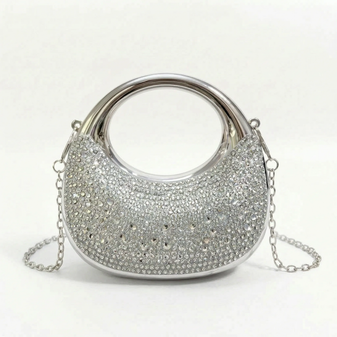 Semi-Circular Structured Evening Clutch Bag - Celandia