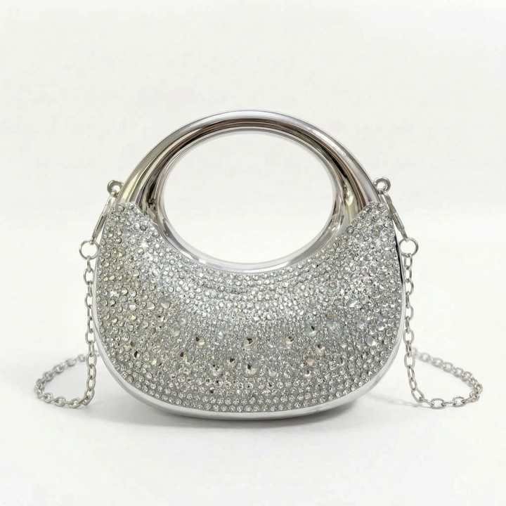 Semi-Circular Structured Evening Clutch Bag - Celandia