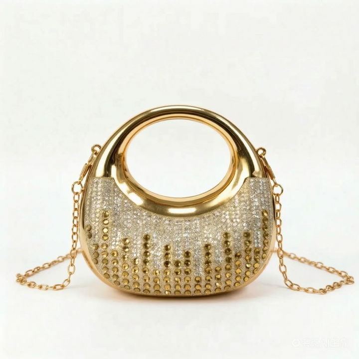 Semi-Circular Structured Evening Clutch Bag - Celandia