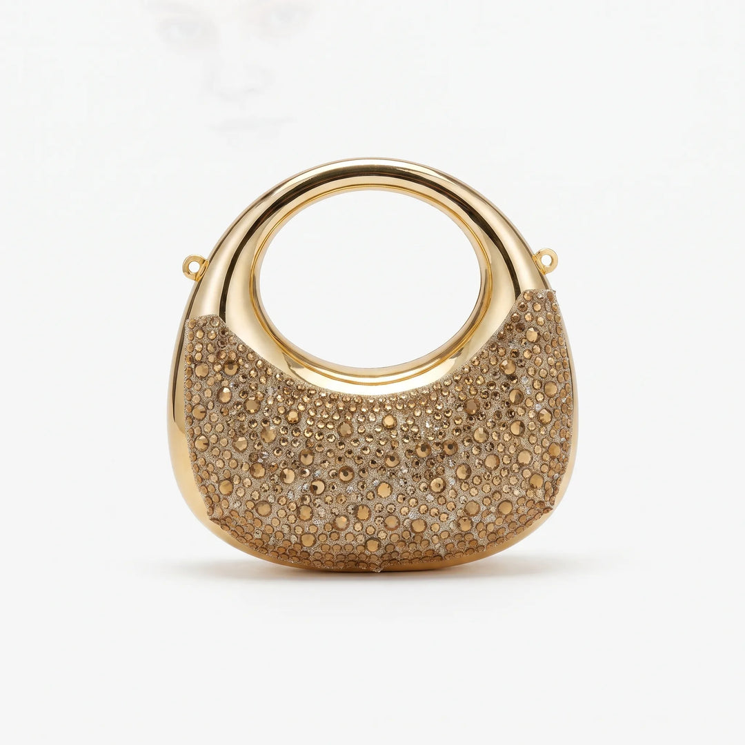 Semi-Circular Structured Evening Clutch Bag - Celandia