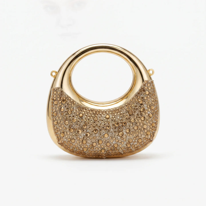 Semi-Circular Structured Evening Clutch Bag - Celandia