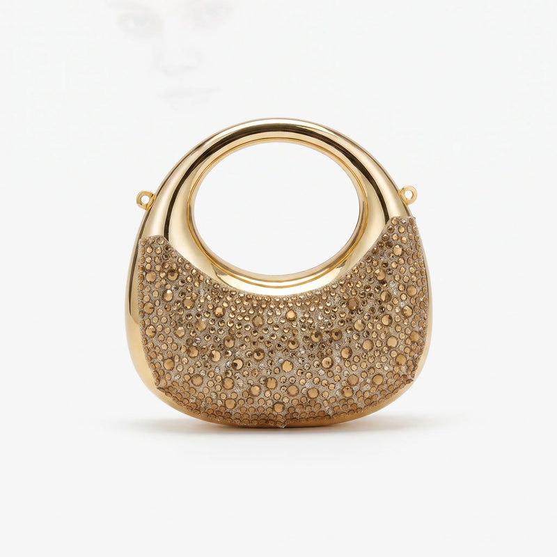 Semi-Circular Structured Evening Clutch Bag - Celandia