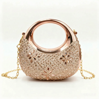 Semi-Circular Structured Evening Clutch Bag - Celandia