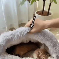 Semi-Enclosed Hooded Cat Cave Bed - Felinook