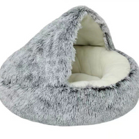 Semi-Enclosed Hooded Cat Cave Bed - Felinook
