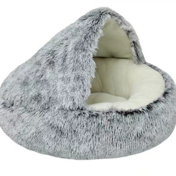 Semi-Enclosed Hooded Cat Cave Bed - Felinook