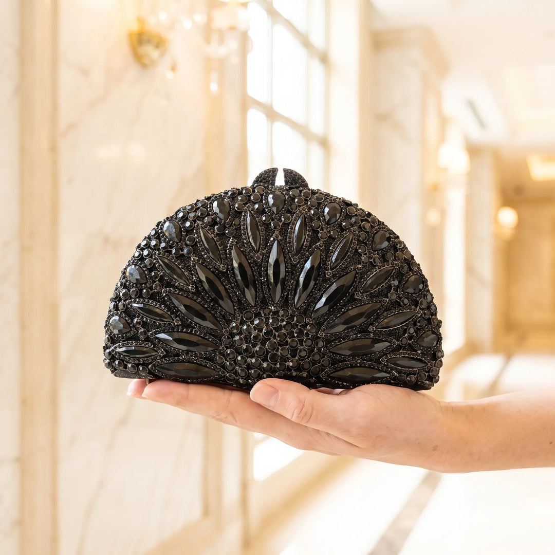 Semicircular Hard-Shell Evening Clutch Bag - Nocturne