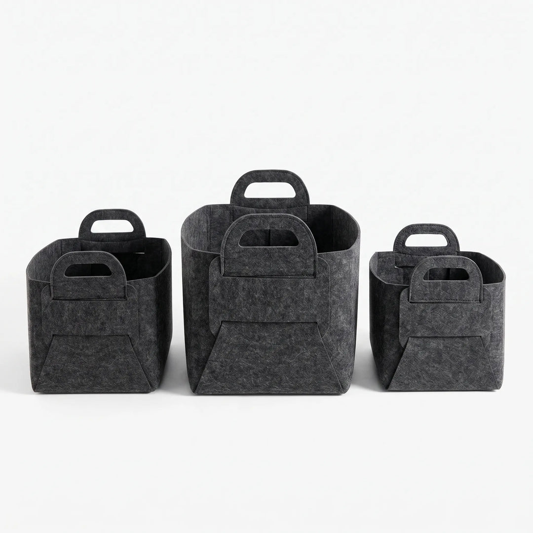 Set Of 3 Minimalist Foldable Storage Baskets - Loxus