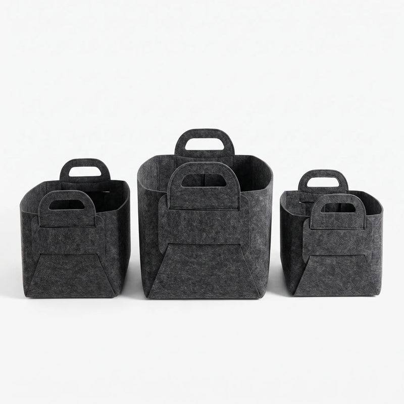 Set Of 3 Minimalist Foldable Storage Baskets - Loxus