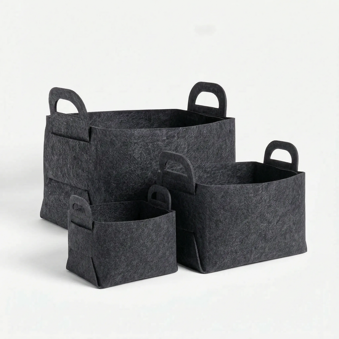 Set Of 3 Minimalist Foldable Storage Baskets - Loxus