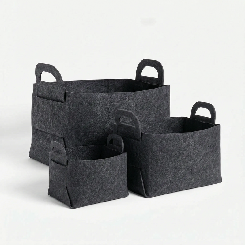 Set Of 3 Minimalist Foldable Storage Baskets - Loxus