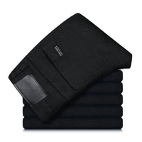 Men's Straight Fit Jeans in Black with Stretch – Milan