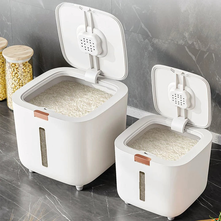 Rice Storage Box 5–10kg Airtight Moisture & Insect Resistant with Measuring Cup – GrainSafe