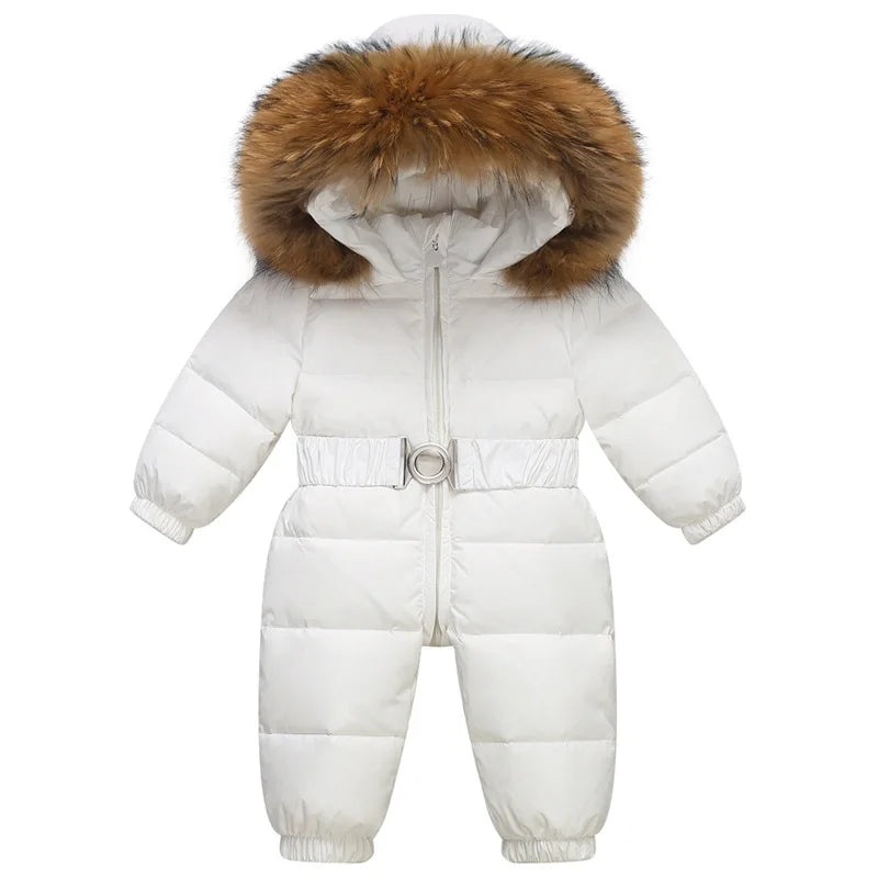Lined, waterproof winter suit with hood and belt – Winterzauber Niko