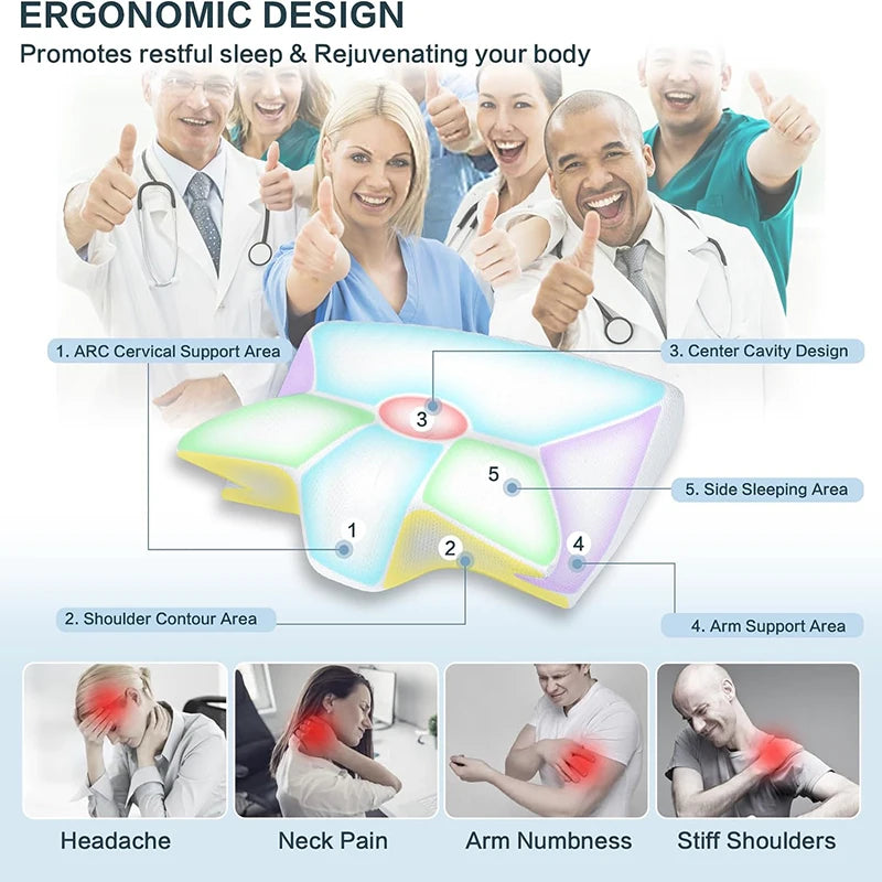 2-in-1 Memory Foam Cervical Pillow with Ergonomic Contour Design – RestAlign
