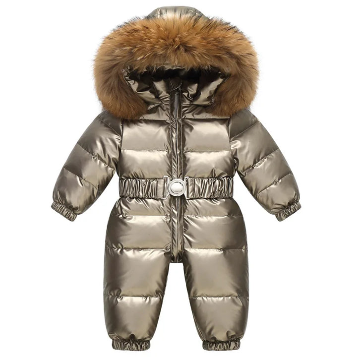 Lined, waterproof winter suit with hood and belt – Winterzauber Niko