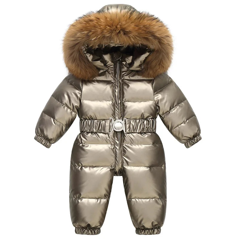 Lined, waterproof winter suit with hood and belt – Winterzauber Niko