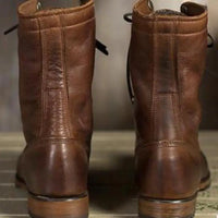 Lined women's leather boots with lacing – Alvara autumn edition