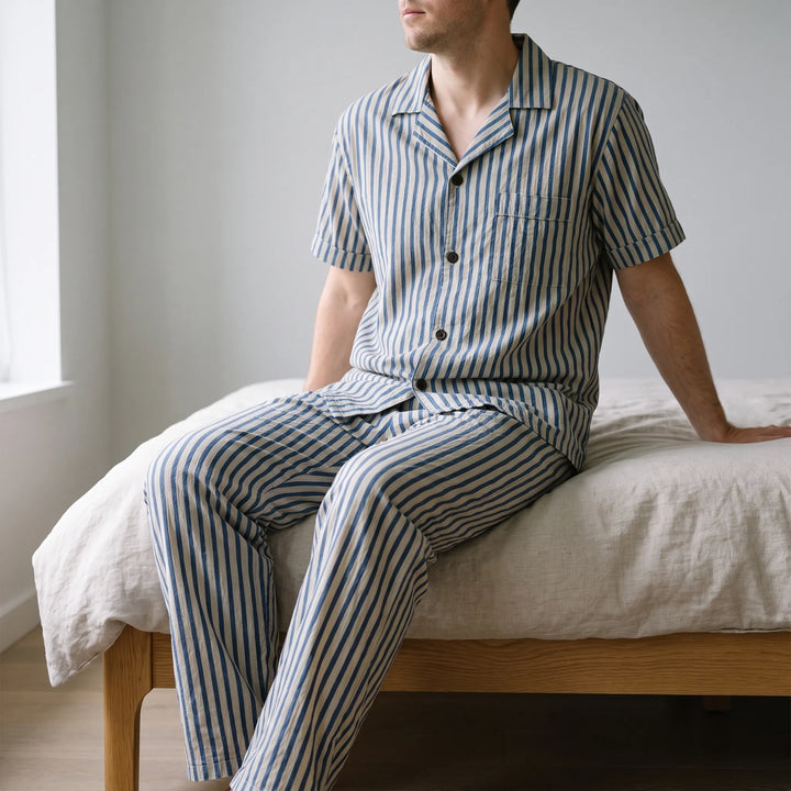 Short-Sleeve Striped Mens Pyjamas - Elias