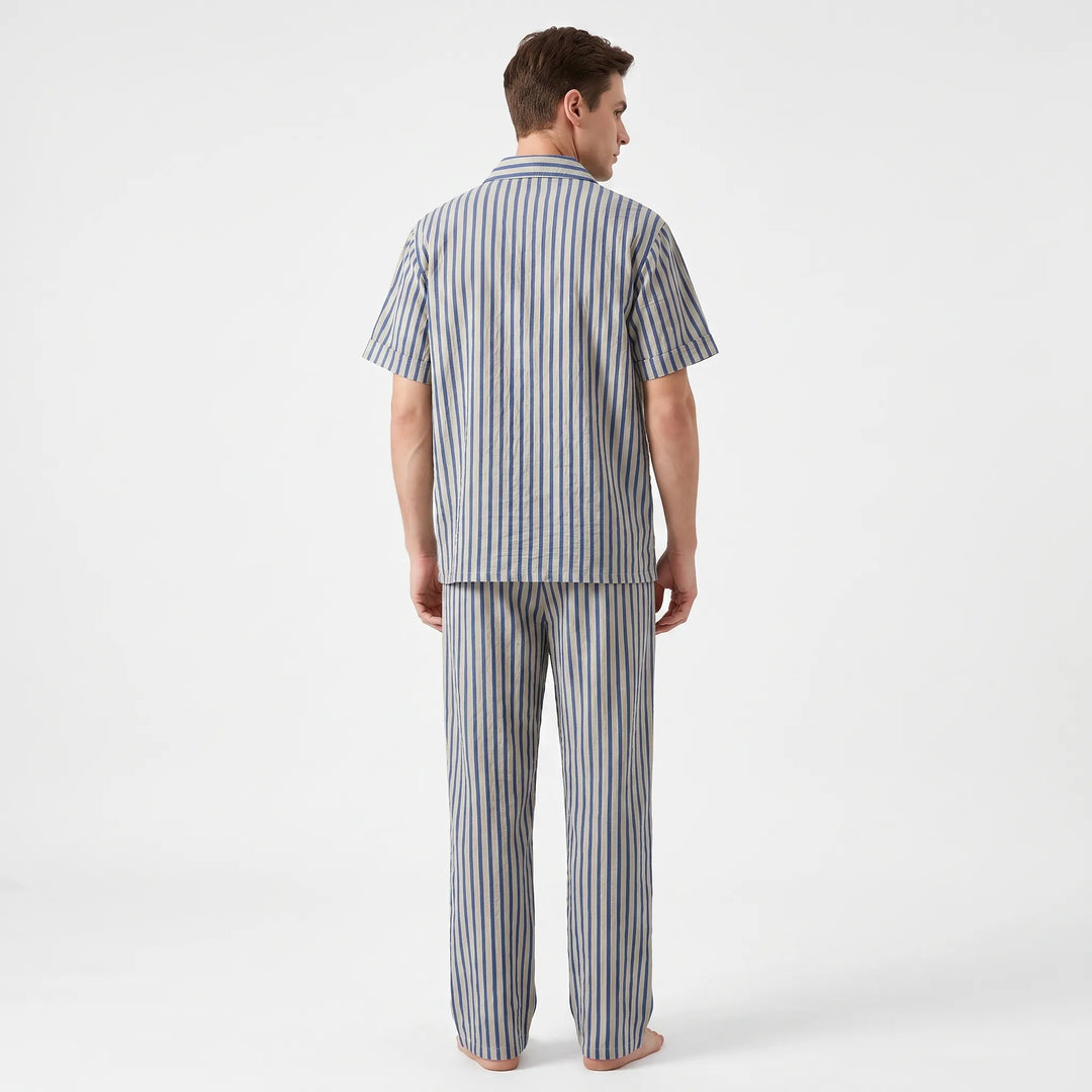 Short-Sleeve Striped Mens Pyjamas - Elias