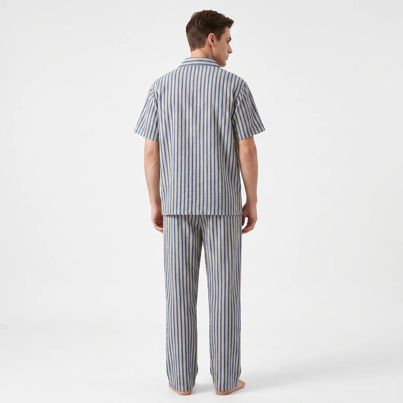 Short-Sleeve Striped Mens Pyjamas - Elias