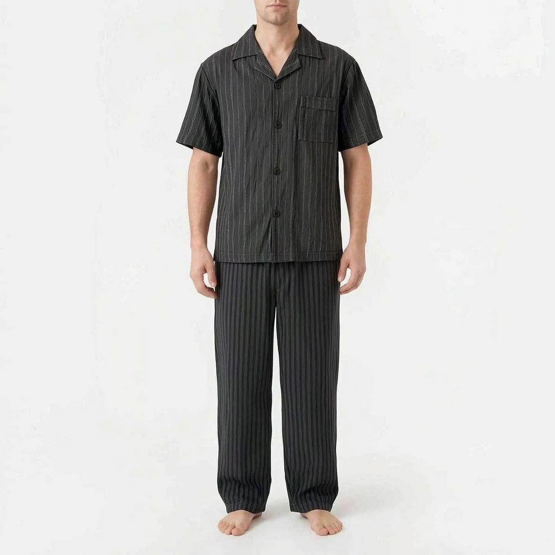 Short-Sleeve Striped Mens Pyjamas - Elias