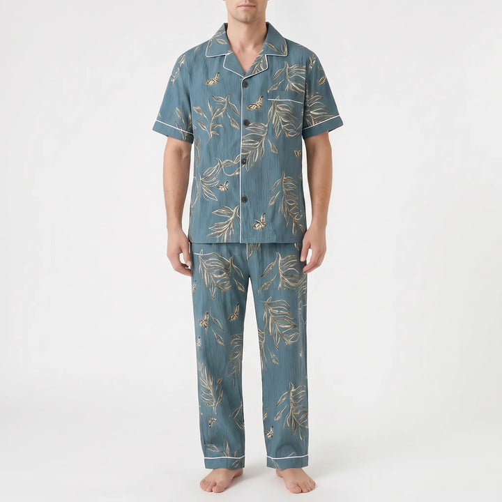 Short-Sleeve Striped Mens Pyjamas - Elias