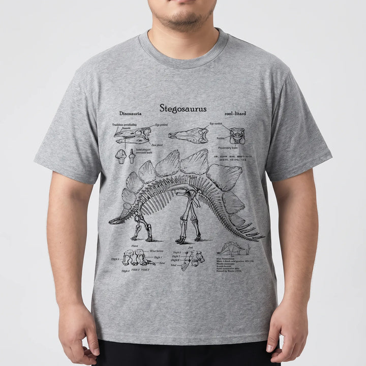 Short Sleeve Dinosaur Print Plus Size Shirt - Jim