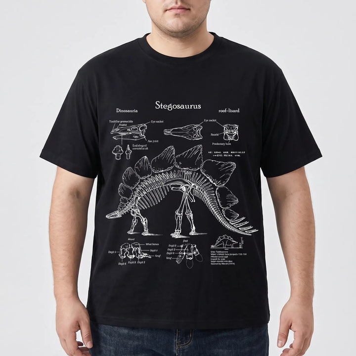 Short Sleeve Dinosaur Print Plus Size Shirt - Jim