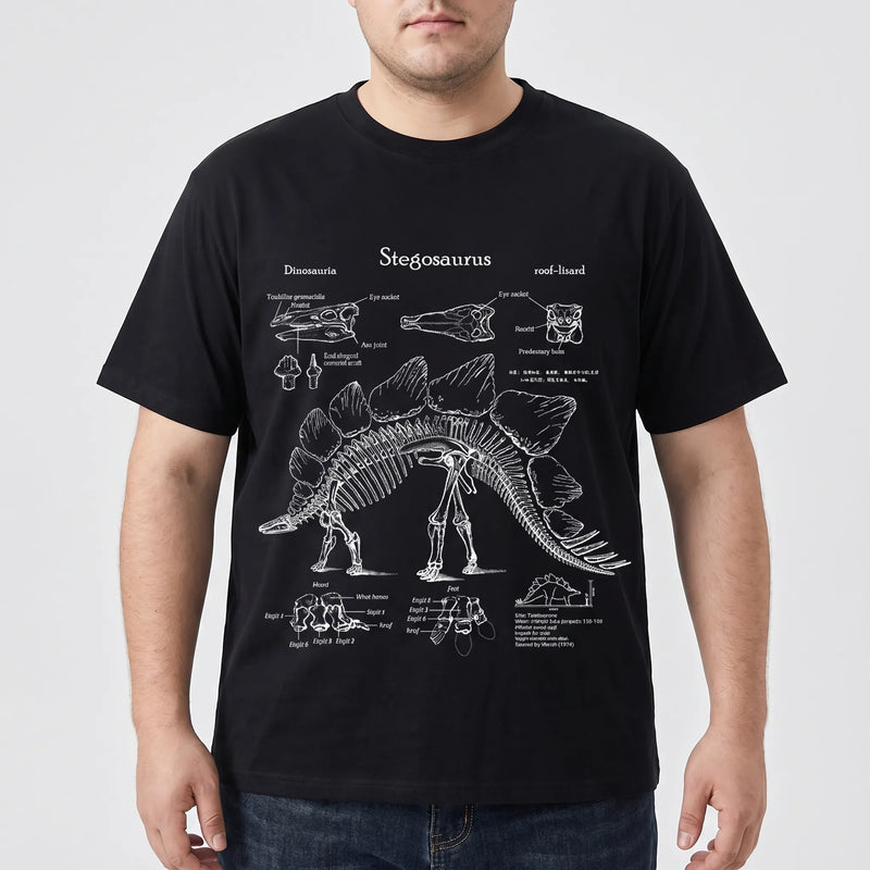 Short Sleeve Dinosaur Print Plus Size Shirt - Jim