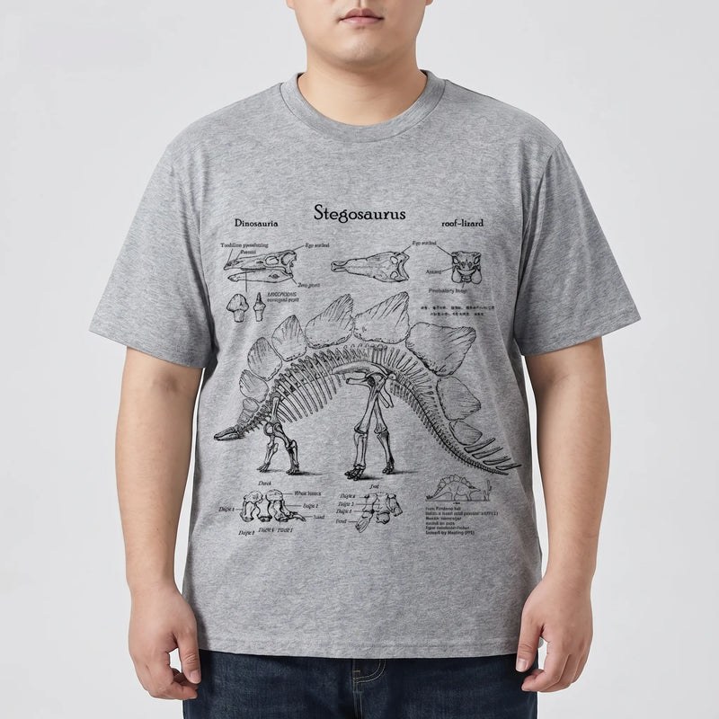 Short Sleeve Dinosaur Print Plus Size Shirt - Jim