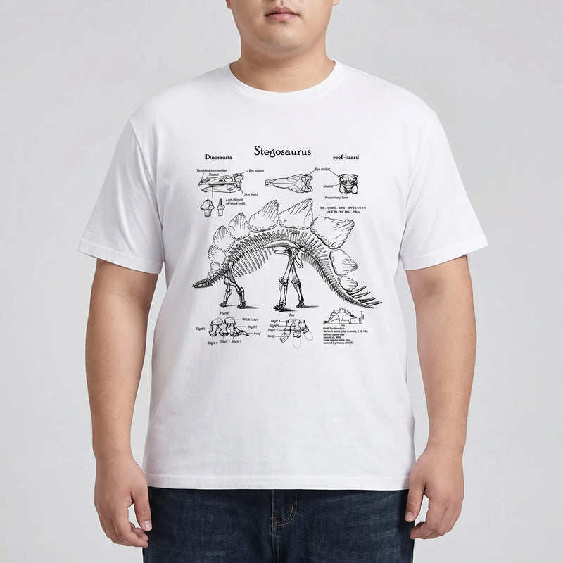 Short Sleeve Dinosaur Print Plus Size Shirt - Jim