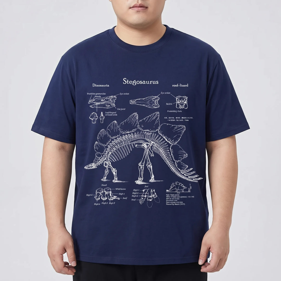 Short Sleeve Dinosaur Print Plus Size Shirt - Jim