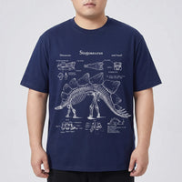 Short Sleeve Dinosaur Print Plus Size Shirt - Jim
