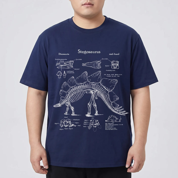 Short Sleeve Dinosaur Print Plus Size Shirt - Jim