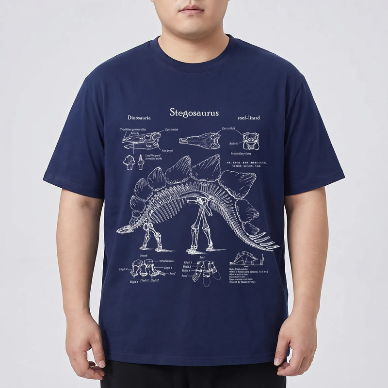 Short Sleeve Dinosaur Print Plus Size Shirt - Jim