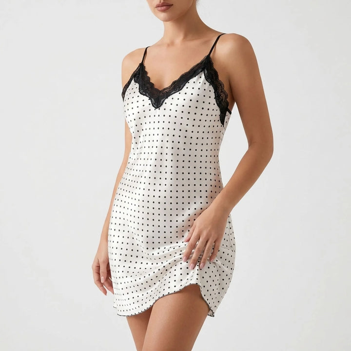 Sleeveless Polka Dot Mini Nightdress - Juana