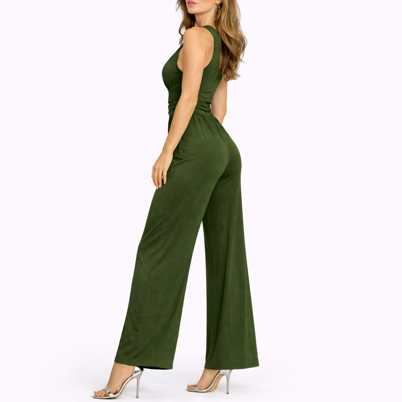 Sleeveless V-Neck Wide-Leg Jumpsuit - Kristy