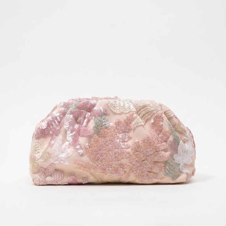 Soft Embroidered Ladies Evening Clutch Bag - Fleuris