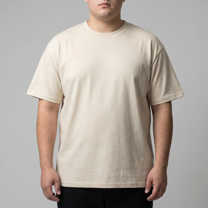 Solid Color Fitted Crew Neck Tee - Jeff