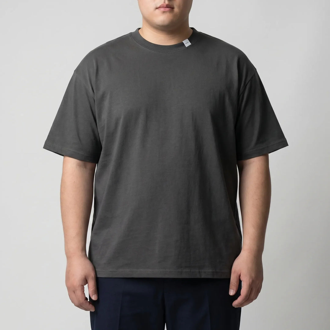 Solid Color Fitted Crew Neck Tee - Jeff