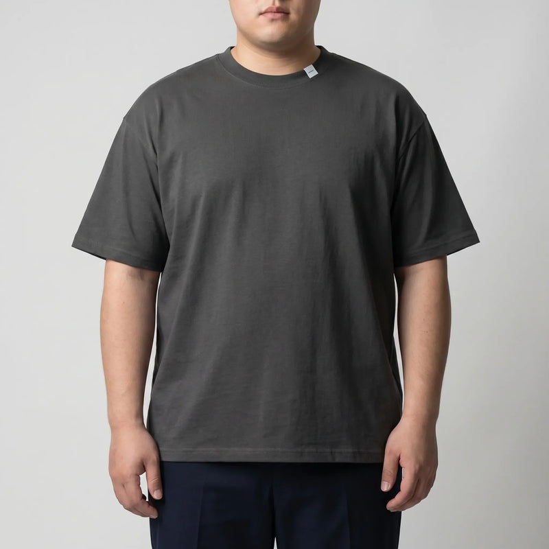 Solid Color Fitted Crew Neck Tee - Jeff