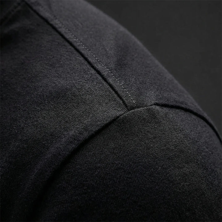 Solid Color Fitted Crew Neck Tee - Jeff