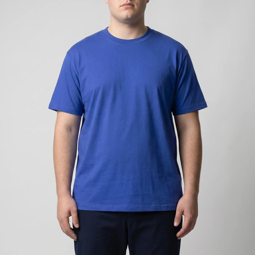Solid Color Fitted Crew Neck Tee - Jeff