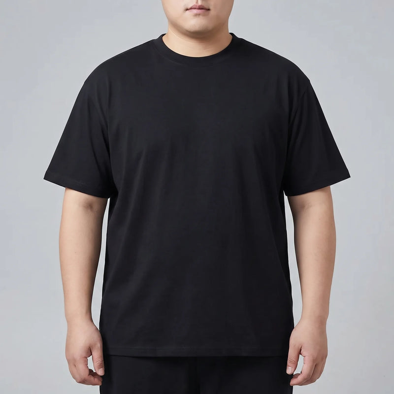 Solid Color Fitted Crew Neck Tee - Jeff