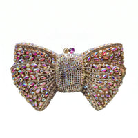 Sparkling Bow-Shaped Evening Clutch Bag - Bovena