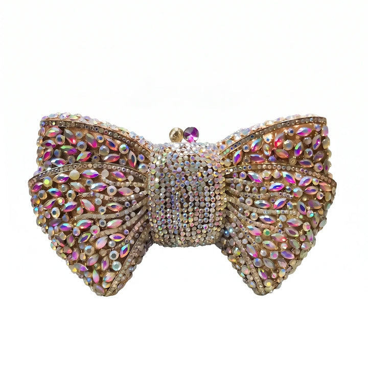 Sparkling Bow-Shaped Evening Clutch Bag - Bovena
