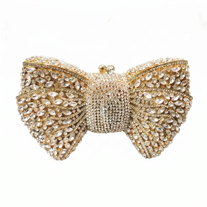 Sparkling Bow-Shaped Evening Clutch Bag - Bovena