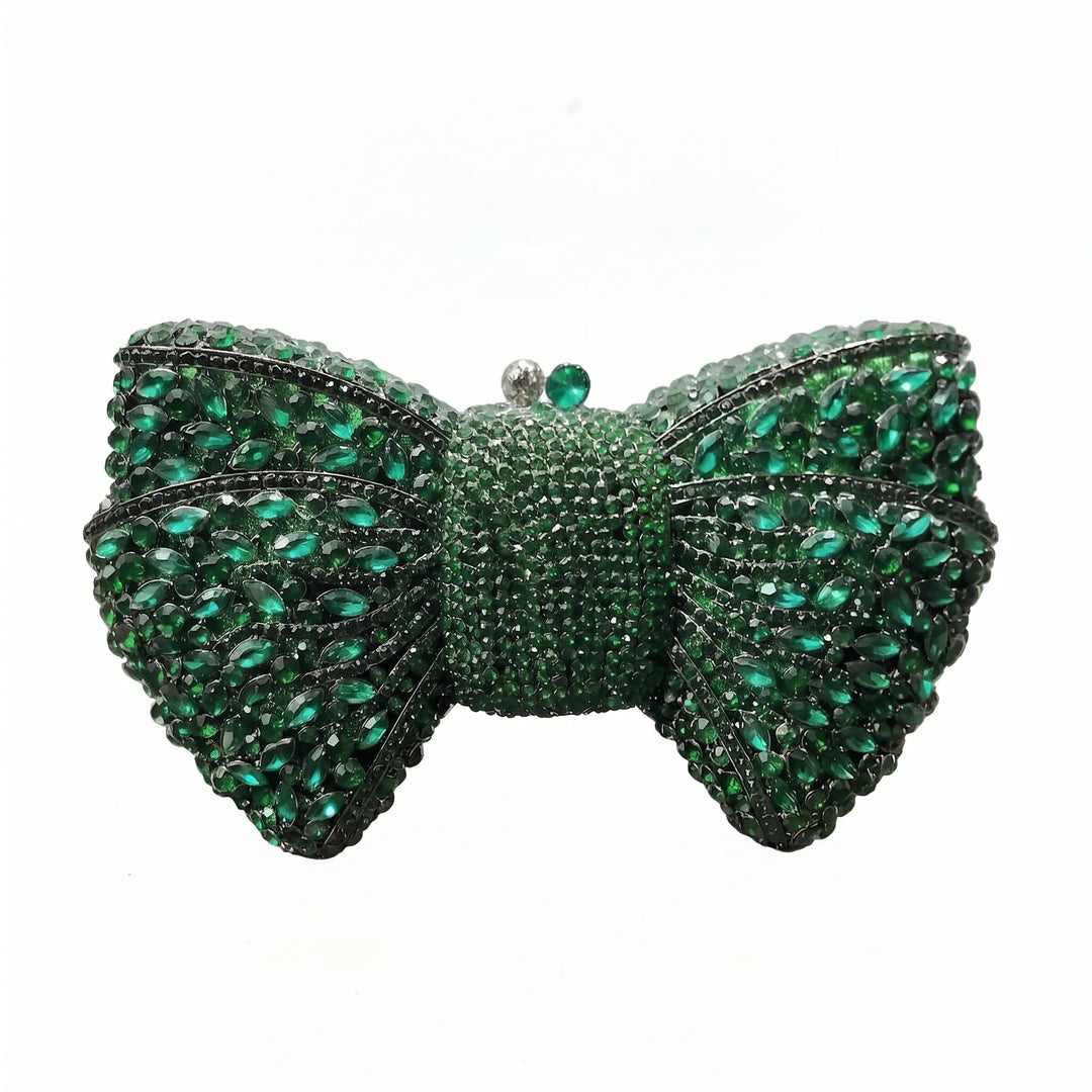 Sparkling Bow-Shaped Evening Clutch Bag - Bovena