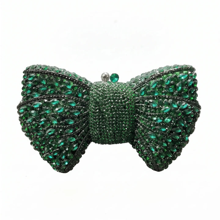 Sparkling Bow-Shaped Evening Clutch Bag - Bovena